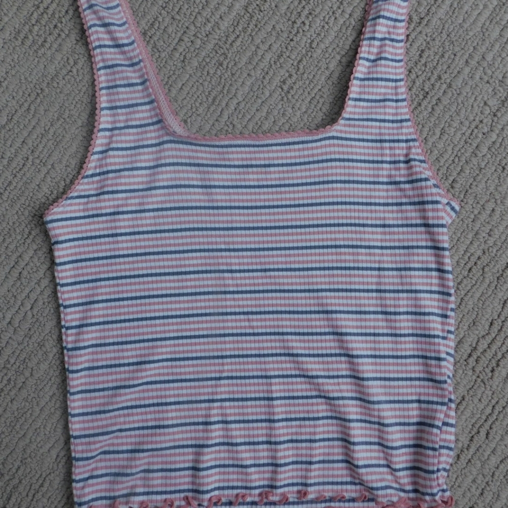 NWOT American Eagle Striped S Tank Top Pink